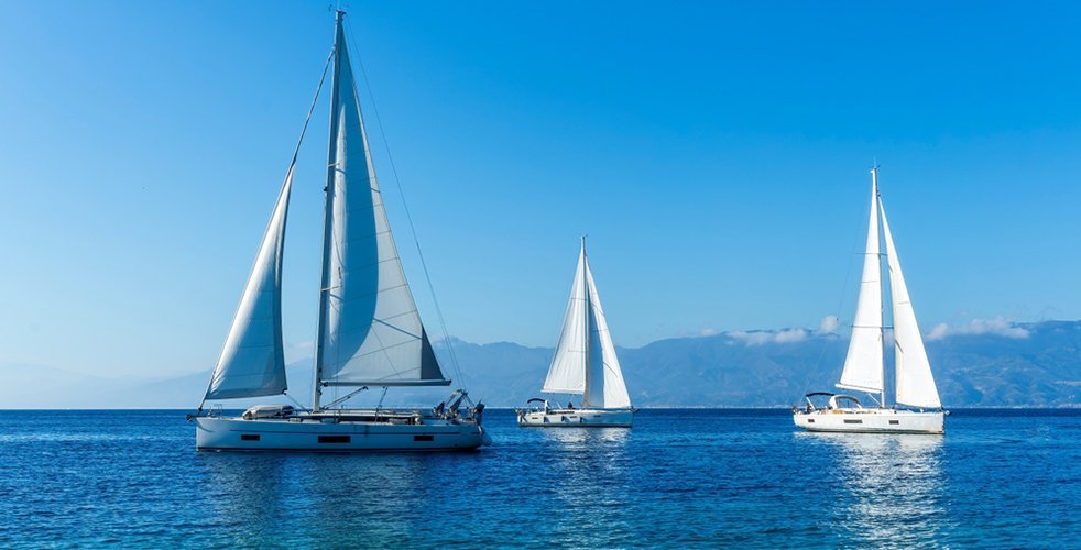 Sailboats in calm water