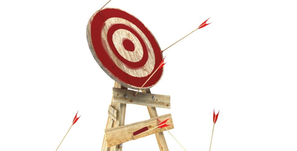 Arrows missing wooden target