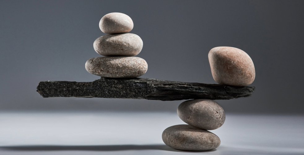 Rock balancing on one another