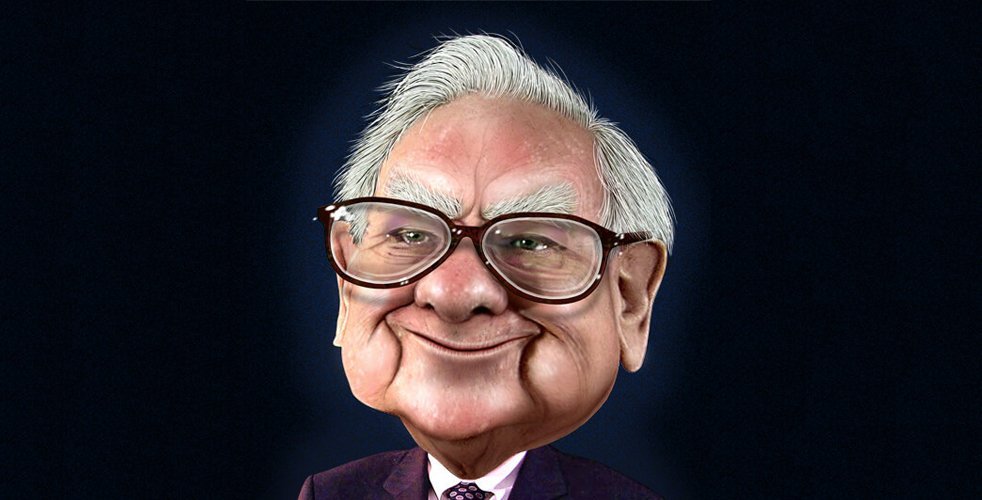 Cartoon drawing of Warren Buffett