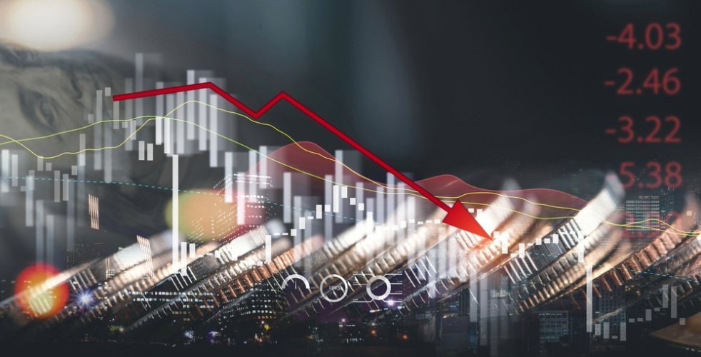 Abstract stock chart with money